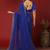 Blue bandhani sequinned georgette saree