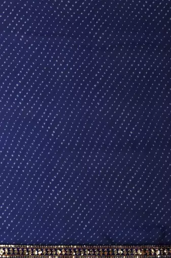 Blue bandhani sequinned georgette saree