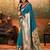 Blue ethnic motifs woven design zari paithani saree