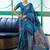 Blue woven design zari banarasi saree
