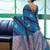 Blue woven design zari banarasi saree