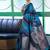 Blue woven design zari banarasi saree