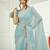 Blue embellished zari  chiffon saree