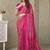 Pink ethnic motifs printed silk blend saree