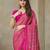 Pink ethnic motifs printed silk blend saree