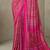 Pink ethnic motifs printed silk blend saree