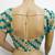 Mistyque Teal Squares Saree Blouse (size 36)
