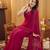 Pink embellished beads and stones  georgette saree