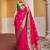 Pink ethnic motif woven design zari banarasi saree