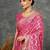 Pink ethnic motifs zari bandhani saree