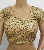 Mistyque Black And Gold Leaves Saree Blouse (size 36)