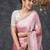Pink embellished beads and stones  chiffon saree