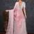 Pink embellished beads and stones  chiffon saree