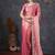 Pink ethnic motifs beads and stones  chiffon saree