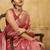 Pink ethnic motifs woven design zari banarasi saree