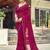 Pink pink striped beads and stones georgette dyed & stone work border saree