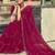 Pink pink striped beads and stones georgette dyed & stone work border saree