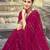 Pink pink striped beads and stones georgette dyed & stone work border saree