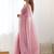 Pink striped sequinned  chiffon saree