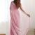 Pink striped sequinned  chiffon saree