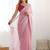 Pink striped sequinned  chiffon saree