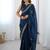 Blue embellished embroidered tissue saree