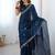 Blue embellished embroidered tissue saree