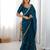 Blue floral embellished sequinned tissue saree