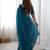 Blue floral embellished sequinned tissue saree