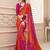 Pink bandhani poly chiffon fusion bandhani saree