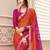 Pink bandhani poly chiffon fusion bandhani saree