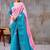 Pink zari woven  chiffon saree with designer blouse