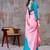 Pink zari woven  chiffon saree with designer blouse