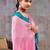 Pink zari woven  chiffon saree with designer blouse