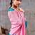 Pink zari woven  chiffon saree with designer blouse