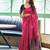Pink woven design zari silk blend banarasi saree