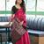 Pink woven design zari silk blend banarasi saree