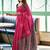 Pink woven design zari silk blend banarasi saree