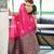 Pink woven design zari silk blend banarasi saree