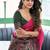 Pink woven design zari silk blend banarasi saree