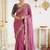 Pink embellished embroidered georgette saree with designer blouse