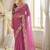 Pink embellished embroidered georgette saree with designer blouse