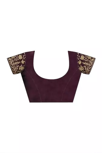 Pink embellished embroidered georgette saree with designer blouse