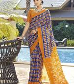 Blue printed ready to wear saree