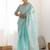 Blue embellished sequinned organza saree