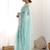Blue embellished sequinned organza saree