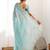 Blue embellished sequinned organza saree