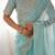 Blue embellished sequinned organza saree