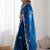 Blue embellished sequinned organza heavy work saree
