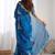 Blue embellished sequinned organza heavy work saree